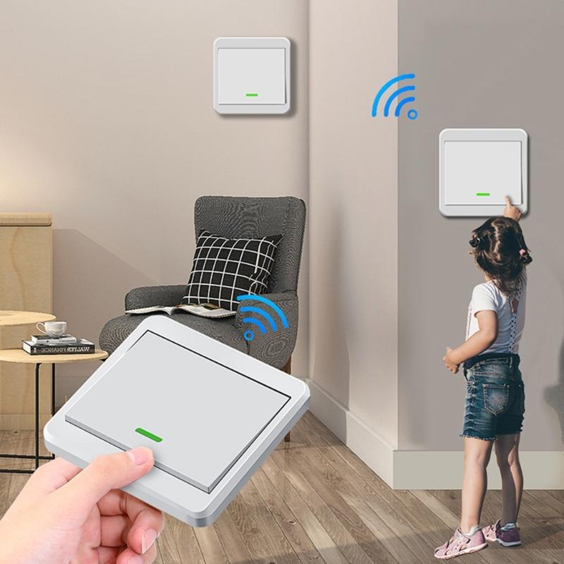 Wireless Remote Control Switch Wall Panel Transmitter Wireless 433mhz Light Switch for Homes Living-Room Bedroom