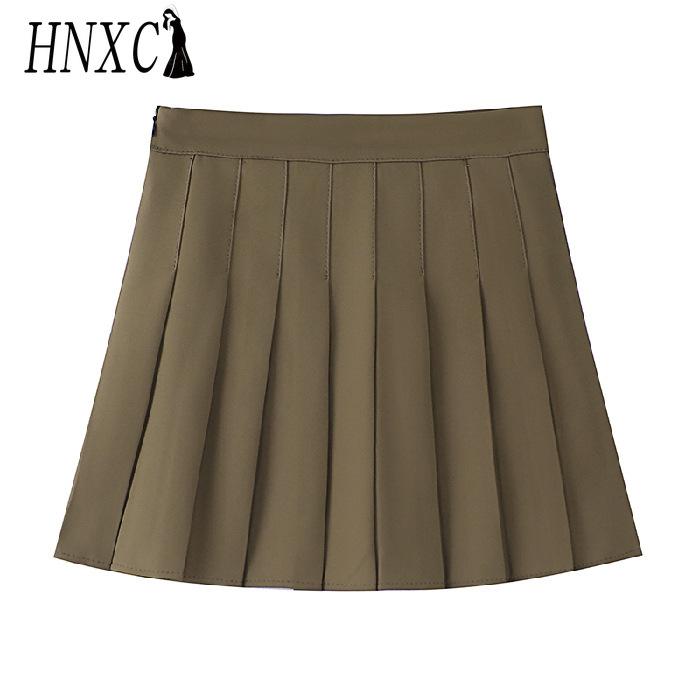 

HNXC Женская Мода Повседневная Однотонная Принтованная Летняя Весенняя Юбка XXXL темные хаки