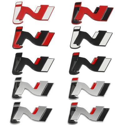 3d metal em linha n logotipo do carro tronco traseiro emblema emblema decalques adesivo para h/yundai i30 i20 i10 ix35 v/enu k/ona s/onata t/ucson e/lantra
