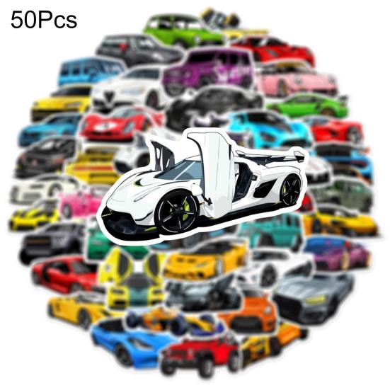 Sports Car Stickers Self-adhesive Multi Patterns Waterproof No Mark Left Removeable DIY Car Fans Gift Bumper Bicycle Racing Car Guitar Stickers Gift
