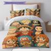One Piece Pattern Bedding Quilt Set Quilt Cover Pillowcase Home Birthday Gift(1 * Duvet Cover + 2 * Pillowcase, Without Core)