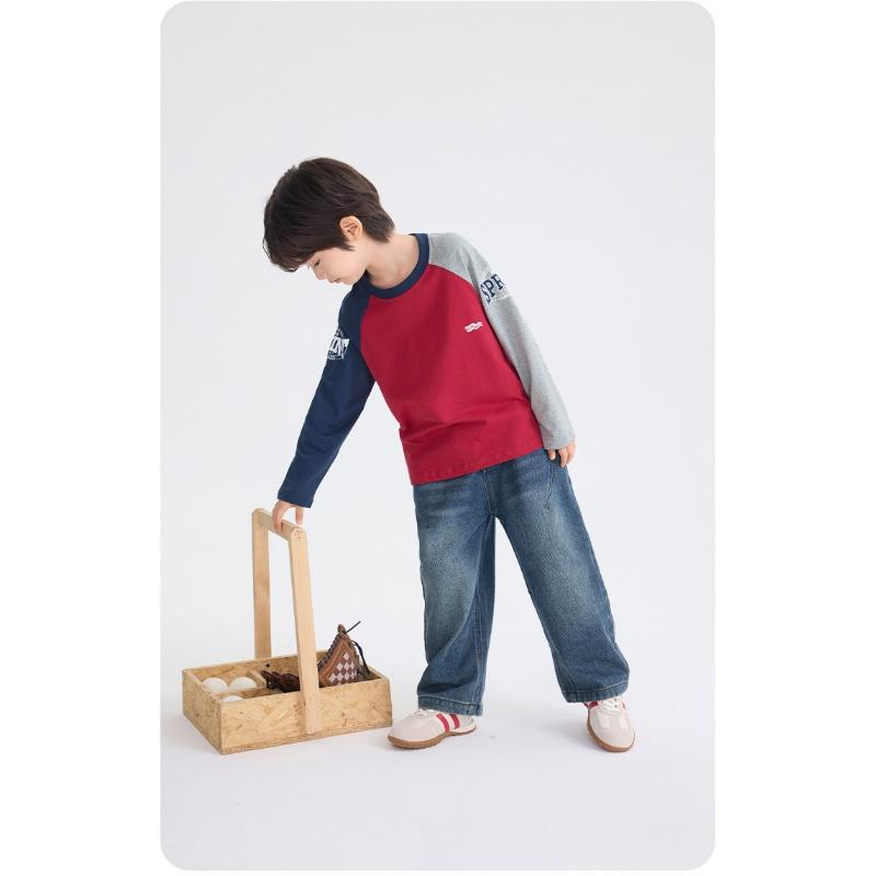 T-shirt casual stampata a maniche lunghe in cotone per bambini e ragazzi Abbigliamento autunnale
