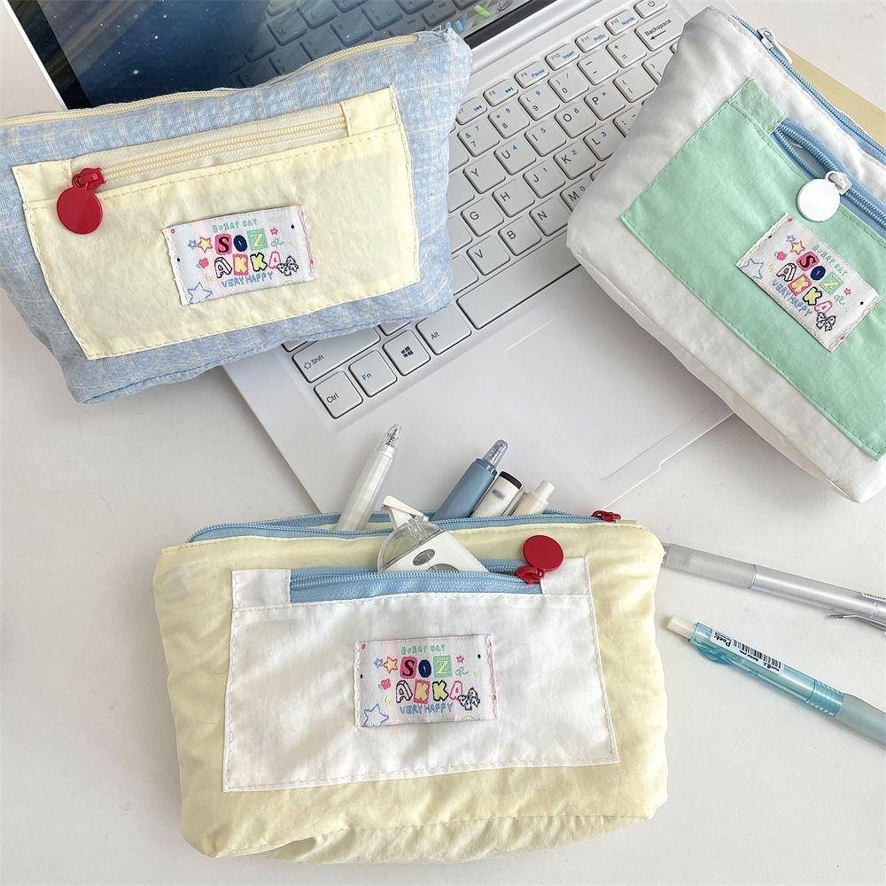 

Multi-layer Pencil Case Multi-functional Student Pencil Bags New Pen Bag School Office Supplies бежевий
