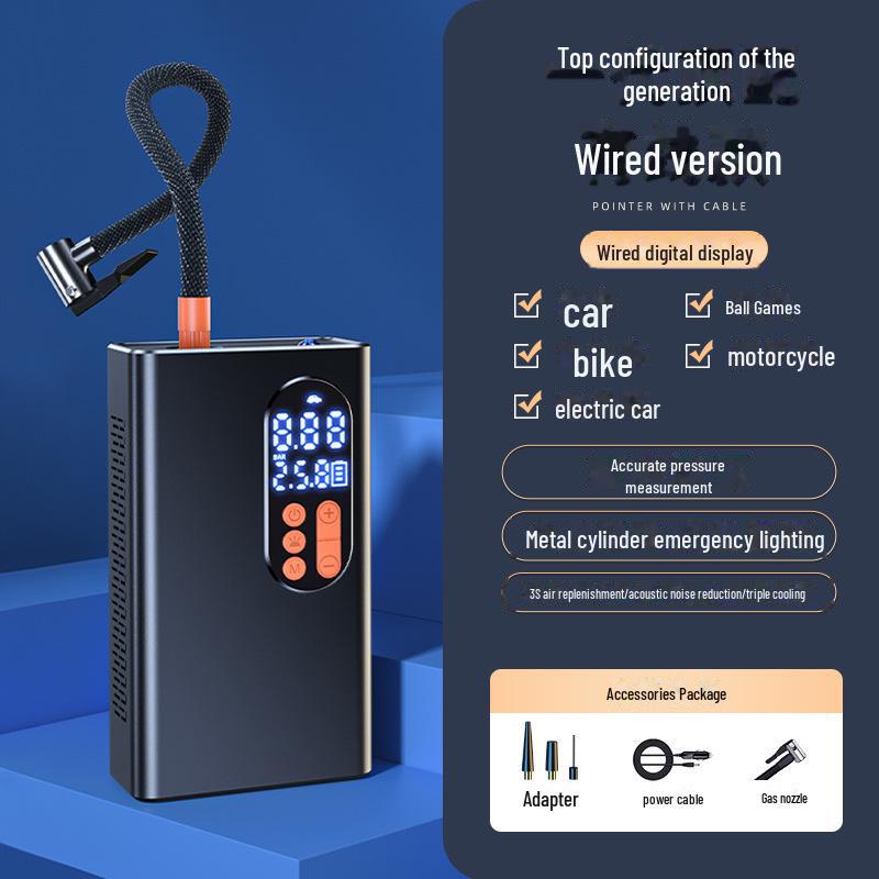 Smart Digital Display Wireless Portable Car Air Pump: High Pressure Electric Tire Inflator