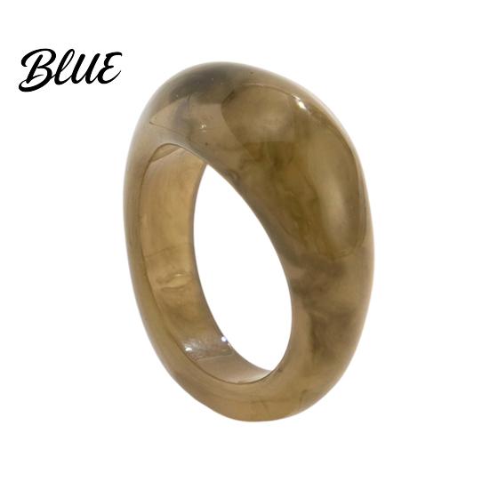 Retro Ring Jelly Texture Finger Ring Transparent Resin Round Layered