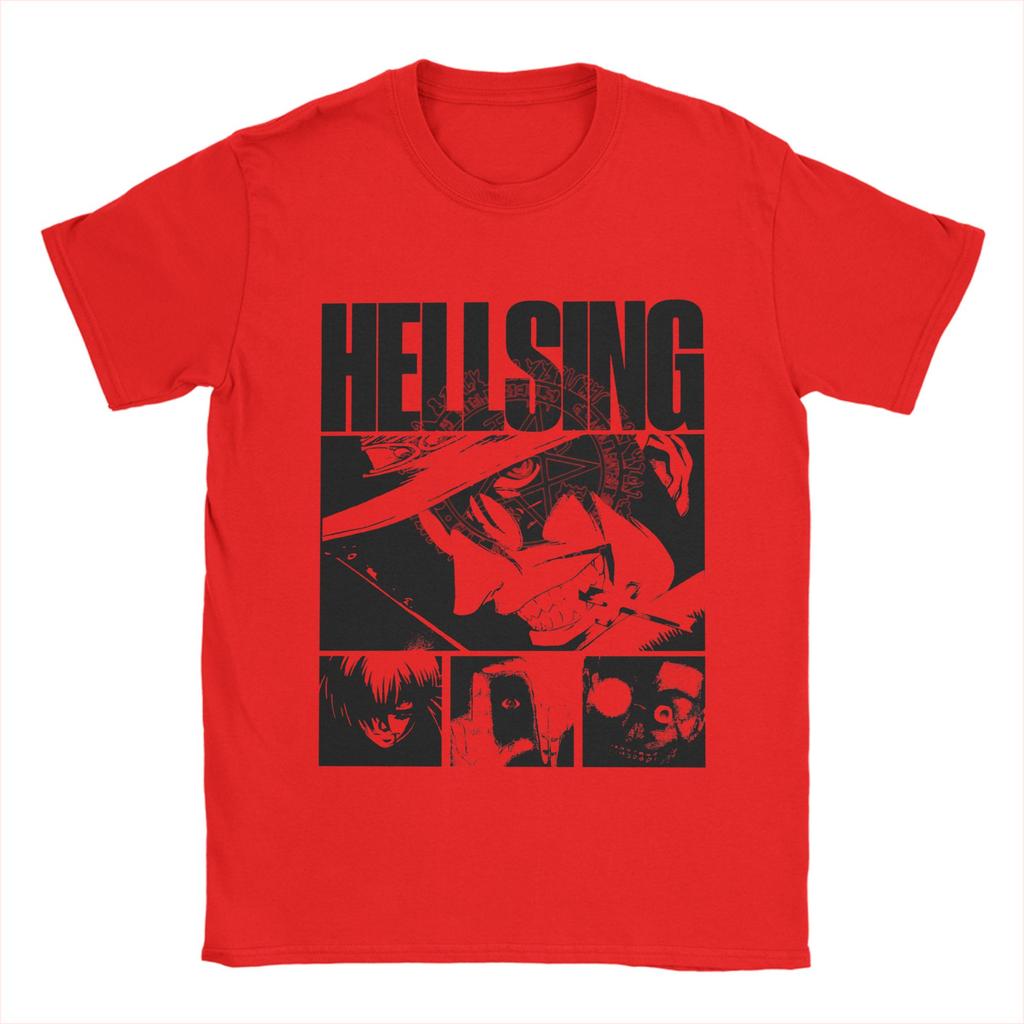 Funny Hellsings   T-Shirt for Men Crewneck 100% Cotton T Shirt  Short Sleeve Tees Printing Tops