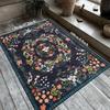 Living Room Carpet Large Size Bedside Floor Mat Non-slip Carpets Machine Washable Rug Retro Floral Print Home Decoration Rugs