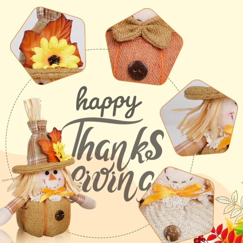 Festival Scarecrow Figurine With Soft Fabric Materials Seasonal Home Decoration for Kids Room Office Desk Accessories