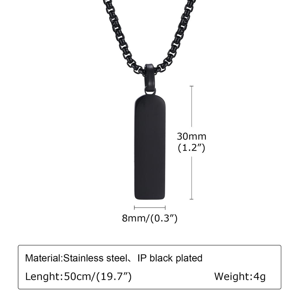 Initial Bar Mens Necklaces,Stainless Steel Vertical Geometric Pendant Collar with A-Z Letters,Casual Personalited Gift for Him