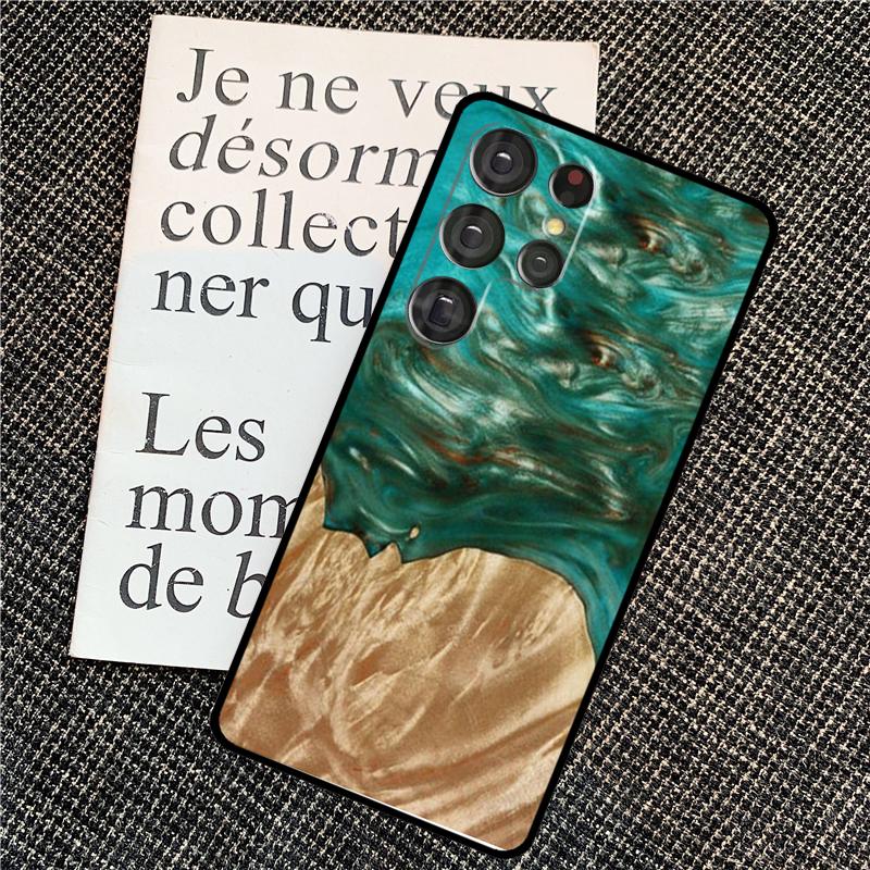 Traveler Protective Wood Resin Case For Samsung Galaxy S24 S25 Ultra S20 S21 S22 S23 Ultra S9 S10 Plus S25 FE Back Cover