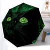1 Stück Grüne Katzenaugen Automatischer Faltregenschirm, Tragbares & Faltbares Design mit 8 Speichen, Lässiges Outdoor-Accessoire, Regenschirm für Winddicht95