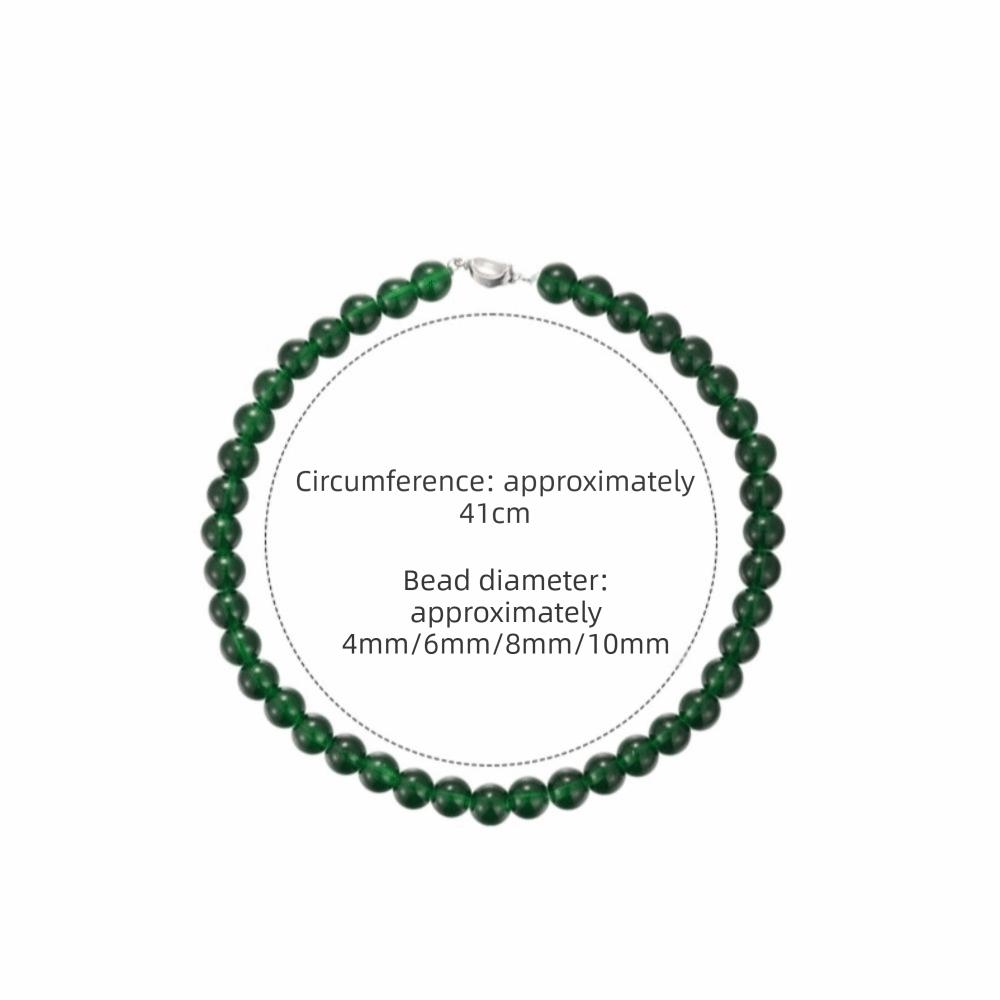 Glas Grüne Perlen Halskette 4 6 8 10mm Schlüsselbein Kette Neue Choker Halskette Damen