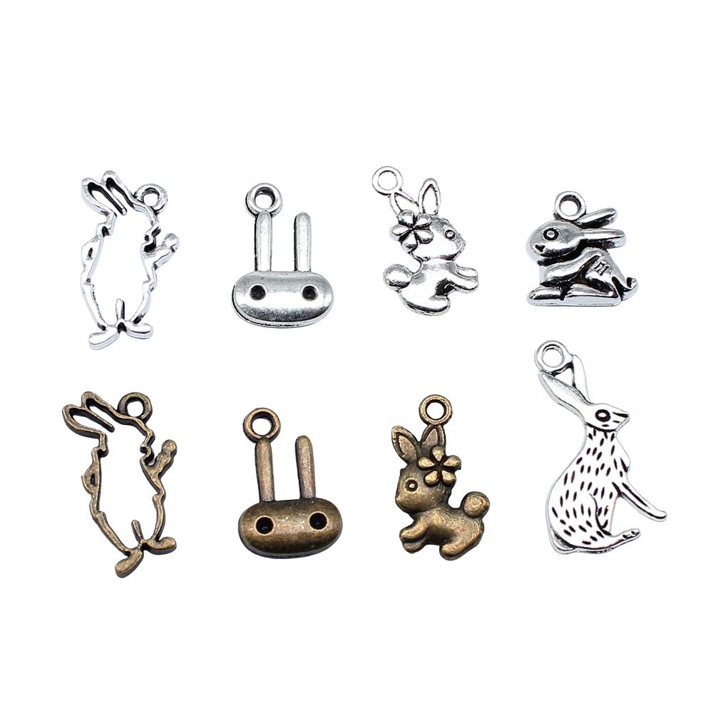20pcs Cute Animal Rabbit Bunny Charms For Jewelry Making Pendants Jewelry Making DIY Handmade Craft