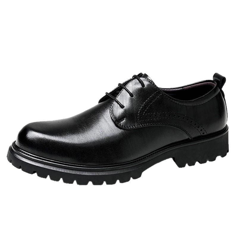 Brock men's shoes leather breathable British style extra large size business casual shoes dress leather shoes