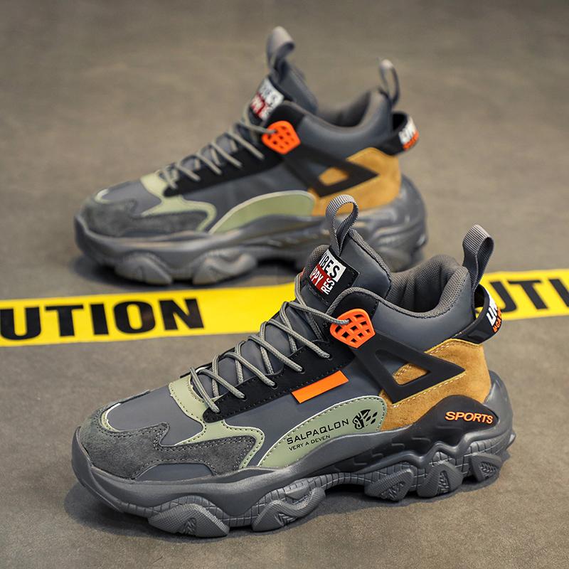 High-top New Autumn and Winter Sports Students Actual Basketball Shoes Casual Sports Running Dad Trendy Shoes