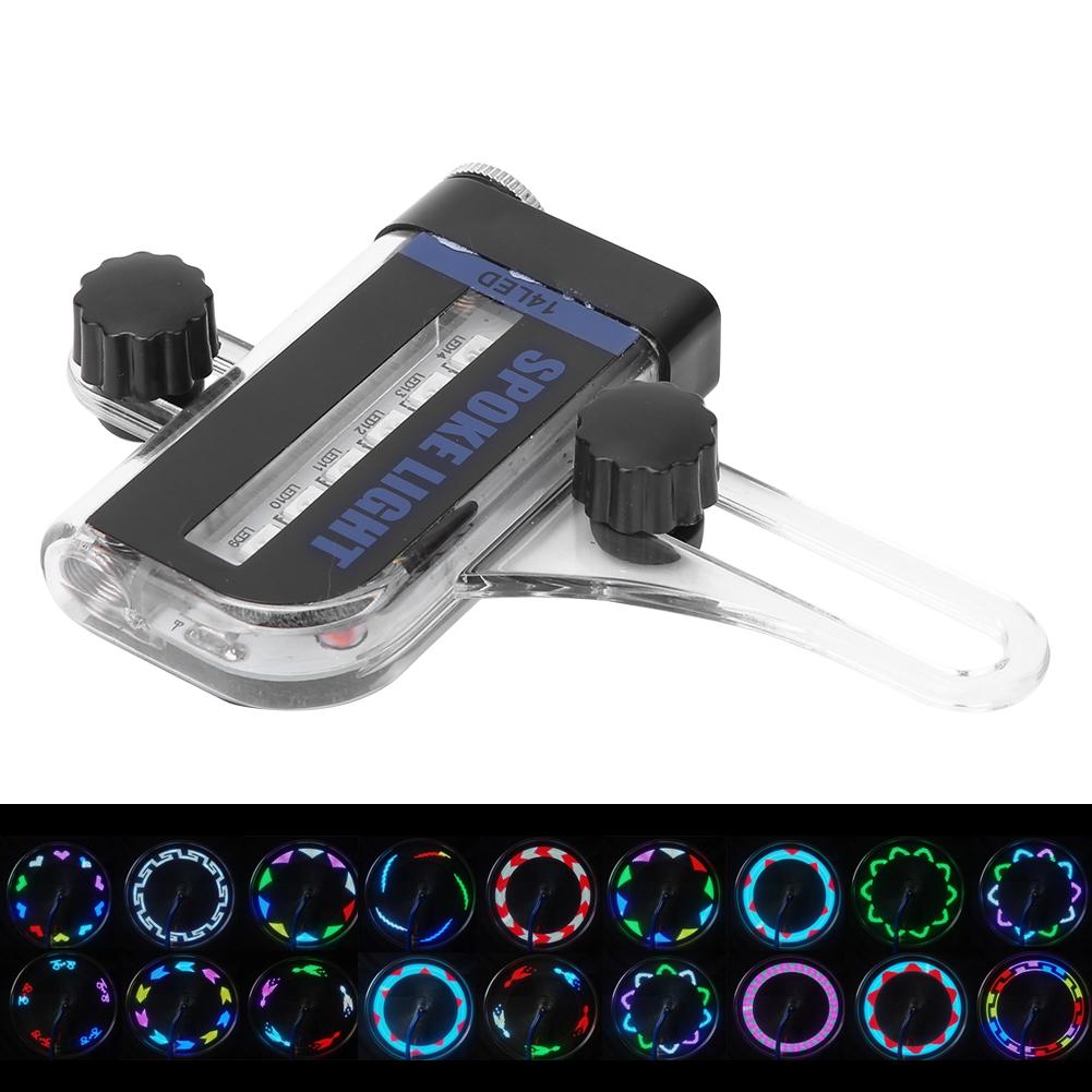 

Bike Dual Side 14LED RGB Spoke Light Wire Lamp Accessory for Mountain Bicycle