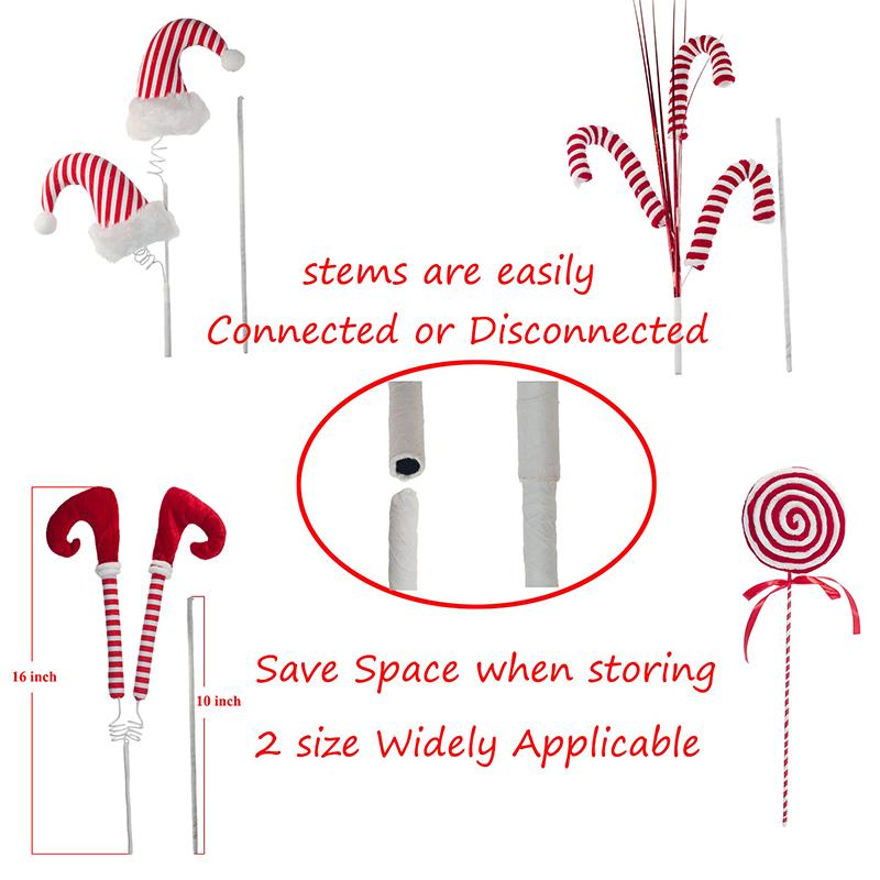 Christmas Stripe Pattern Design Fabric Art Handicrafts Xmas Tree Simulated Cane Candy Ornament Festival Decoration