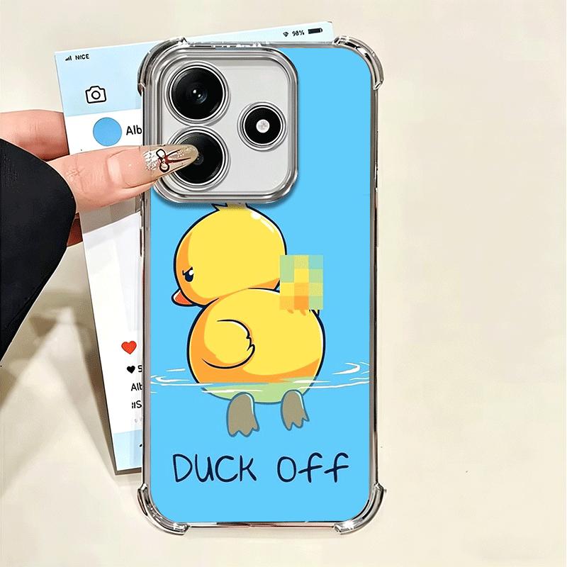 

Funny Cute Cartoon Duck Plating Phone Case For Xiaomi Poco X5 X6 X7 X8 Pro Max F8 Ultra F7 M8 M7 M5S Redmi 15C 15 14C 13C 13 X3 Xiaomi Redmi 13