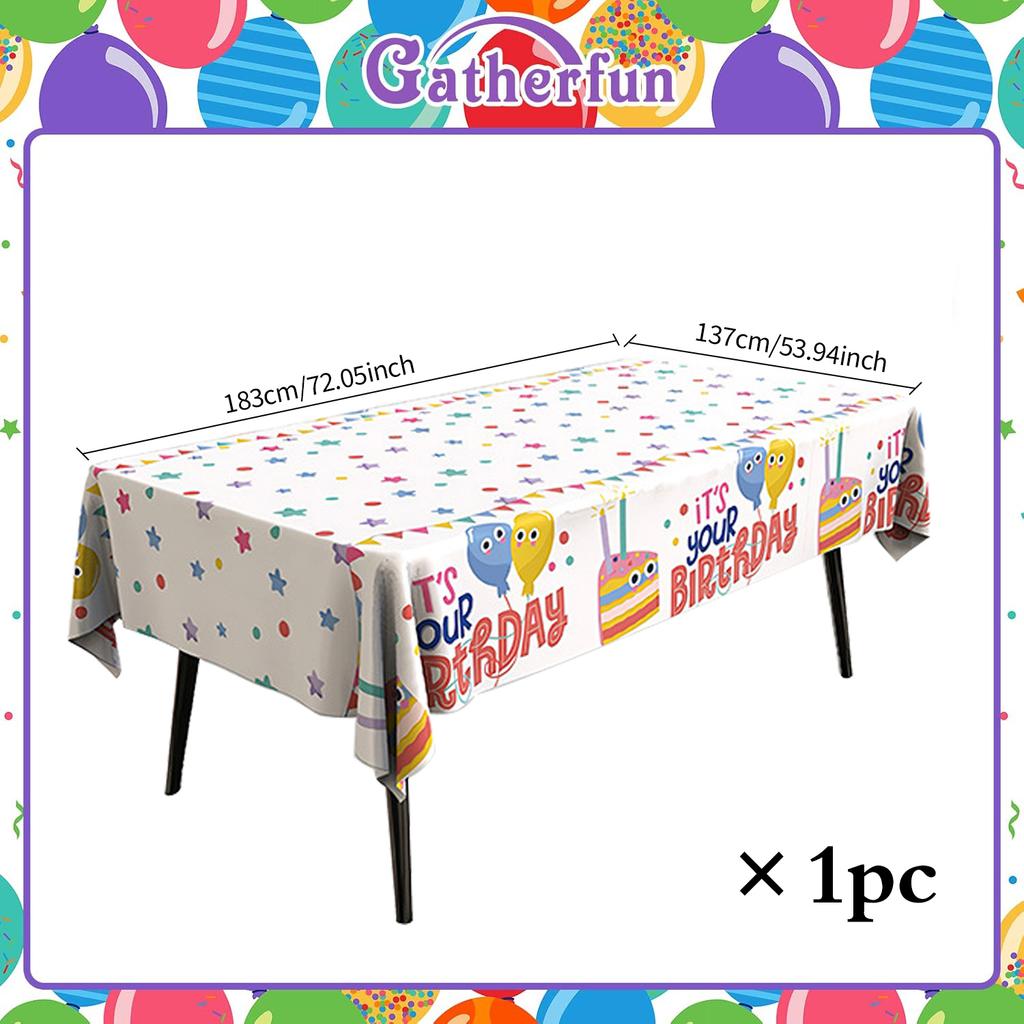 Happy Birthday Tablecloth Balloon Printed Disposable Waterproof Tablecloth Party Decoration Birthday Party Decoration