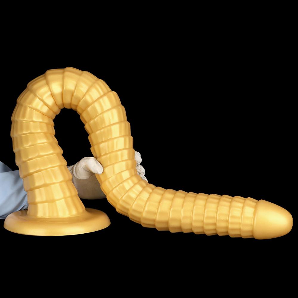 80*7cm zlatý silikonový extra dlouhý masturbátor anální kolík fisting realistický řemínek na penis na penisu BDSM