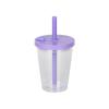 360ml Kreativer Dicker Strohhalm Bubble Tea Becher DIY Silikonstöpsel Doppellagig Kunststoffummantelt Rund Amerikanischer Stil Kaffeebecher