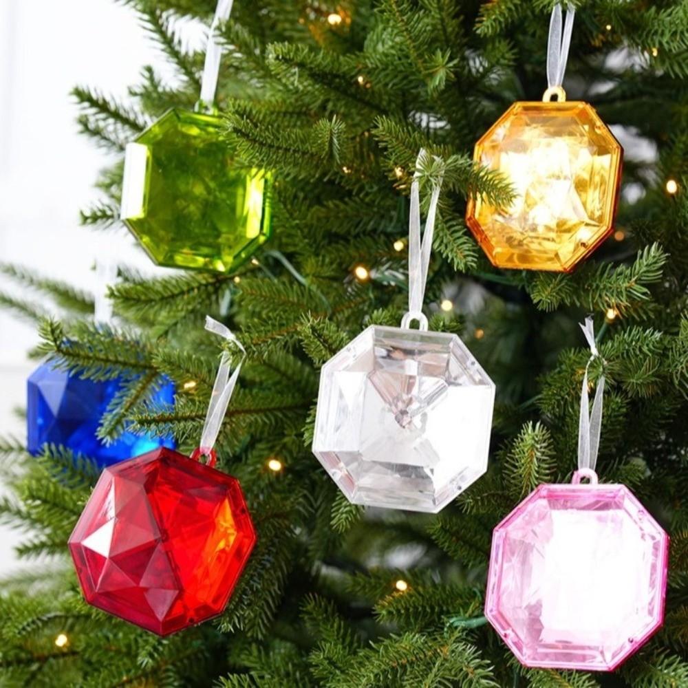 Multicolor Christmas Tree Glitter Gemstone Hanging Ornaments Holiday Decorations