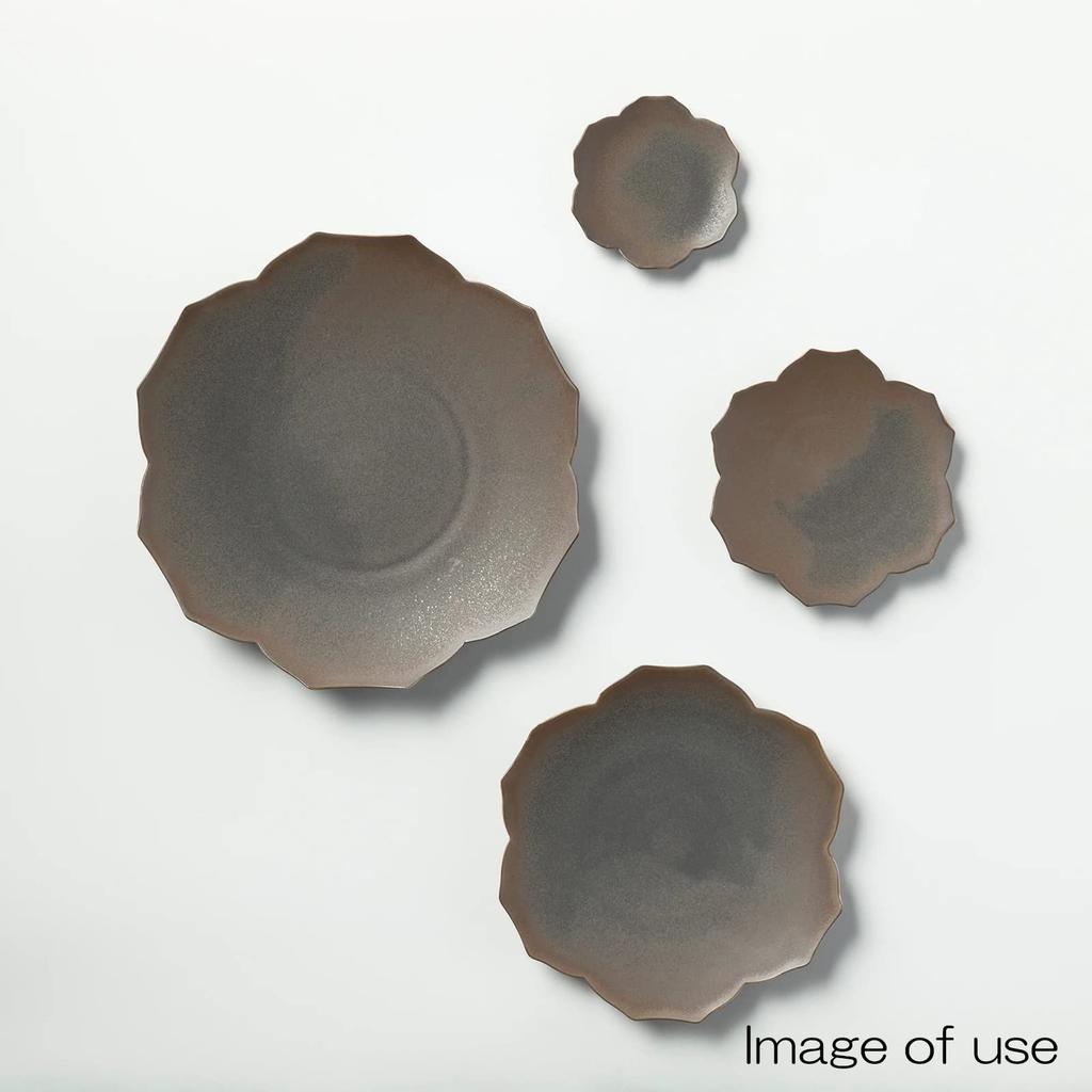 KIWAKOTO Yuri Pasta Earthenware Tableware for Microwave and Dishwasher Made In Product Number 265687 Kyo-yaki/Kiyomizu-yaki Plate, Large, Approx.