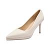 Waterproof Platform High Heels Stiletto Pointed Toe Single Shoes Fashion Patent Leather Business Women's Shoes