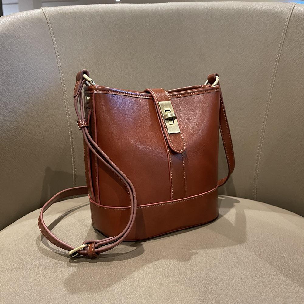 

Женская сумка-ведро кроссбоди из натуральной кожи высокого класса - Сумка из коровьей кожи растительного дубления 870