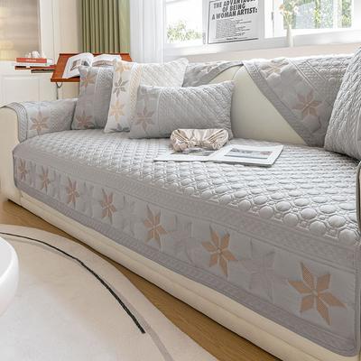 Pure Cotton Embroidered Quilted Sofa Cushion, Universal for All Seasons, Simple Fabric Seat Cushion, Practical Sofa Towel
