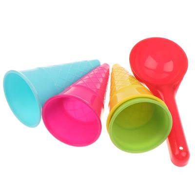 Practical Good Quality Beach Ice Cream Tube Digging Spoon Set Plastic Ice Cream Cup Beach Toys