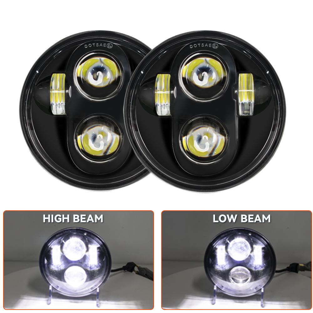 2PCS 5.75 inch LED Headlight Projector for Triumph Rocket iii 3 & Speed Triple & Street Triple 5 3/4" Headlamp For Iron 883 Dyna