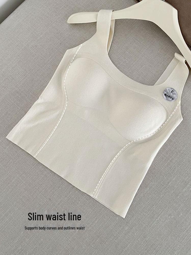 Kašmírově hedvábná bezešvá dámská zeštíhlující vesta s pevnými košíčky