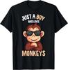Monkey Just A Boy Who Loves Monkeys Boys Kids T-Shirt