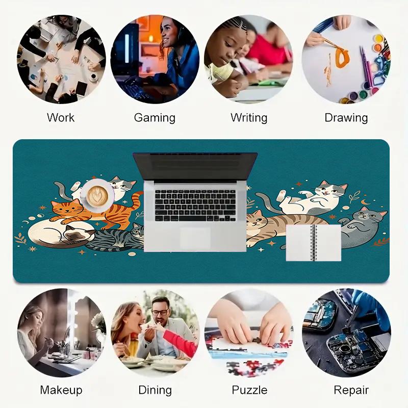 Cat Parade Xl Gaming Mouse Pad Nonslip Rubber Base Stitched Edge Waterproof Desk Mat For Pc Laptop Gamer Office Computer Accessories C927173