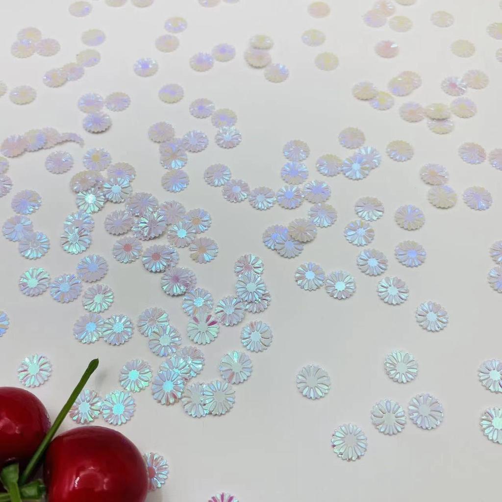 2000PCS 9mm Daisy PVC Confetti Flower Table Confetti for DIY Mold Art Bridal Baby Shower Engagement Wedding Birthday Party Decorations (White)