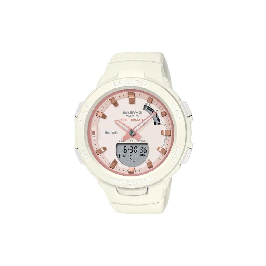 

Casio Baby-G Casual Trendy Step Counter Bluetooth Quartz Movement Resin Strap Watch Women watches Pink BSA-B100CS-7AJF Pink Watch Dial