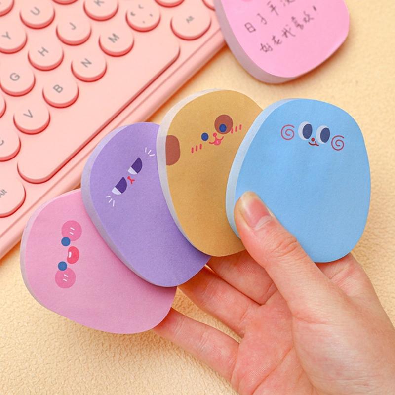 60 Sheets Self Adheive Note Paper Small Notepads Cartoon Notes Unllined Sheet Reminders On Fridges Notebook Calendar