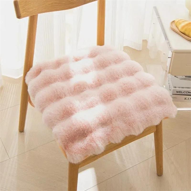 Rabbit Plush Chair Cushion Computer Chair Cushion Office Casual Dining Chair Cushion Thickened Student Stool Seat Cushion