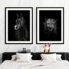 Black White Animals Art Canvas Paintings On The Wall Lion Tiger Elephant Posters and Prints Wall For Living Room Home Frameless