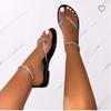 New large size women's shoes rhinestone outer sandals women's toe flat sandals sandals