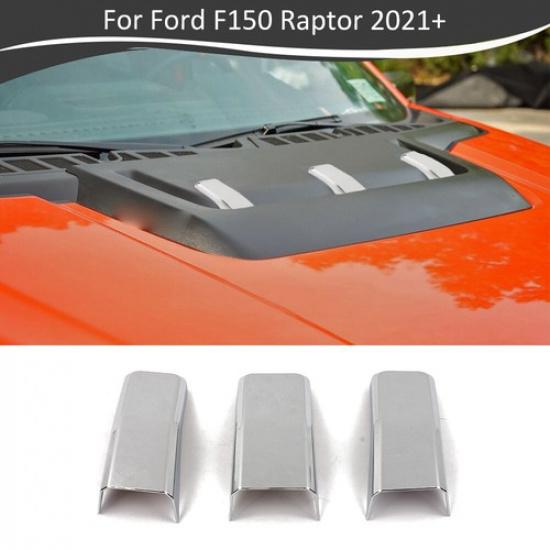 Хромированные накладки на воздухозаборники капота для Ford F150 2021-2023 Аксессуары