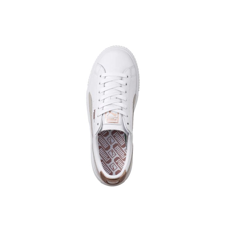 Puma Basket Platform Euphoria Synthetic Leather Low-Top Sneakers Women Sneakers White 366814-02