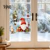 Gnome Window Clings Christmas Cling, Waterproof Snowflake Glass Decal, Indoor Art Faceless Dwarf Static Sticker for Holiday Decoration Party Supplies