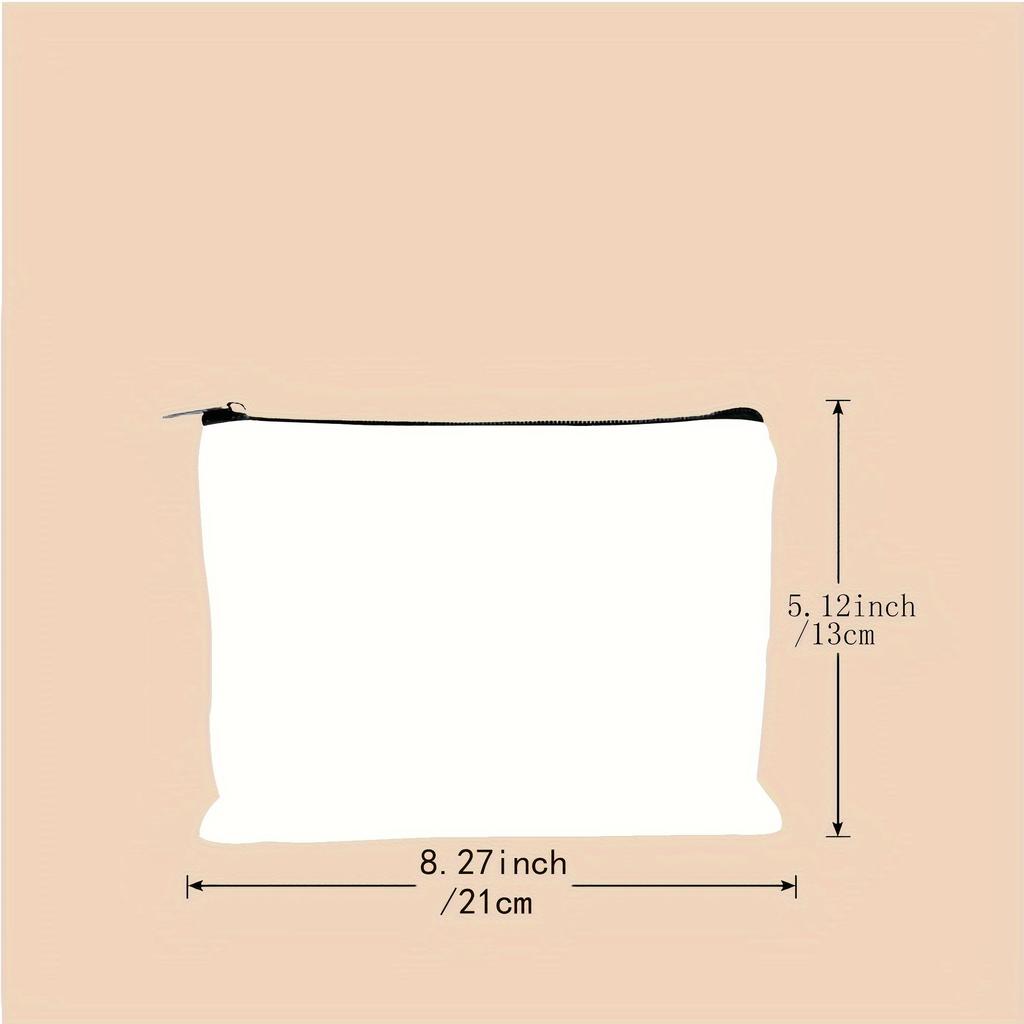 Chic Cat Pattern Canvas Makeup Bag - Versatile Storage Pouch for Cosmetics, Toiletries & Stationery - Ideal Teacher's Gift