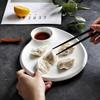 Creative Simple Separated Dumpling Plate Tableware Ceramic Fruit Plate Salad Plate Kitchenware