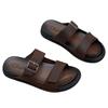 Genuine Leather Summer Men's Shoes Simple and Breathable Flip-flops Casual Soft-soled Soft Cowhide Shoes