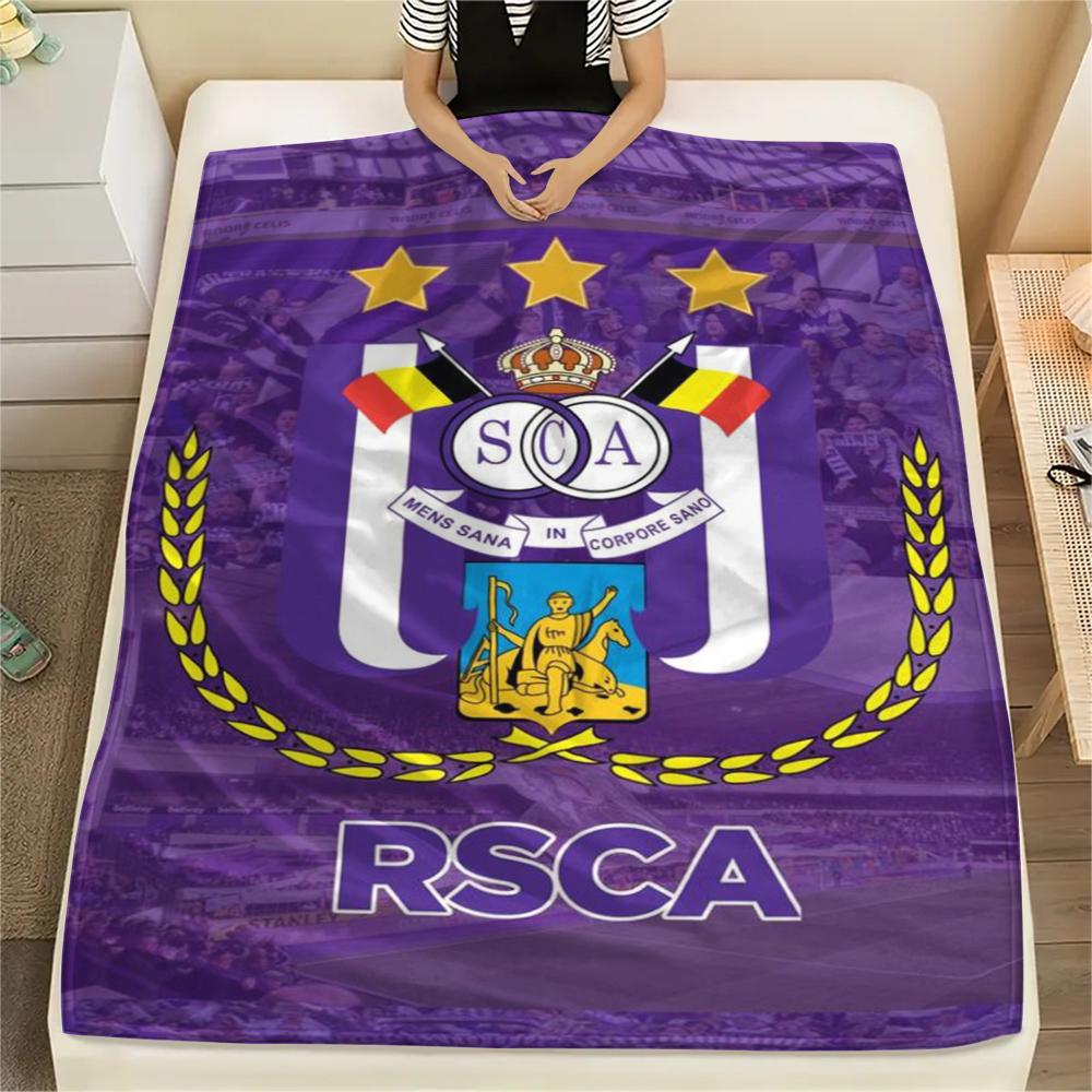 1ST R.S.C. Anderlecht Print Flanellen Deken, Hoge kwaliteit Comfortabel voor Alle Seizoenen, Woondecoratie, Warmte en Comfort, Perfect voor Kerstcadeaus