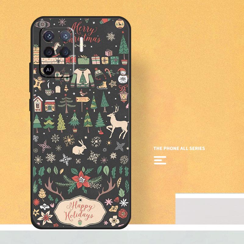 Merry Christmas Case For Oppo A80 A60 A40 A6 A5 Pro A15 A16 A17 A57 A94 A74 A54 A76 A96 A18 A38 A58 A78 A98