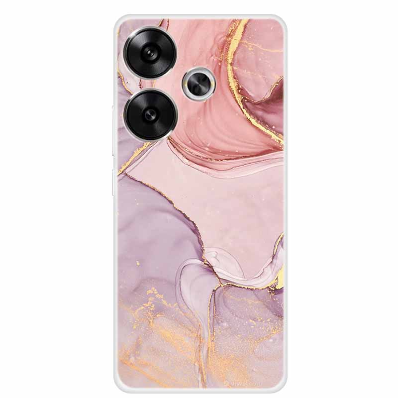 Marble Soft Phone Case For Poco F6 Transparent Case Silicone TPU Cover Funda Para Shield Clear Case for Xiaomi Poco F6 F 6 Pro